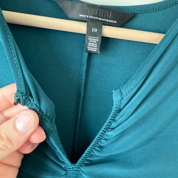 Elegant Teal Ruched Dress - Picture 7 of 10